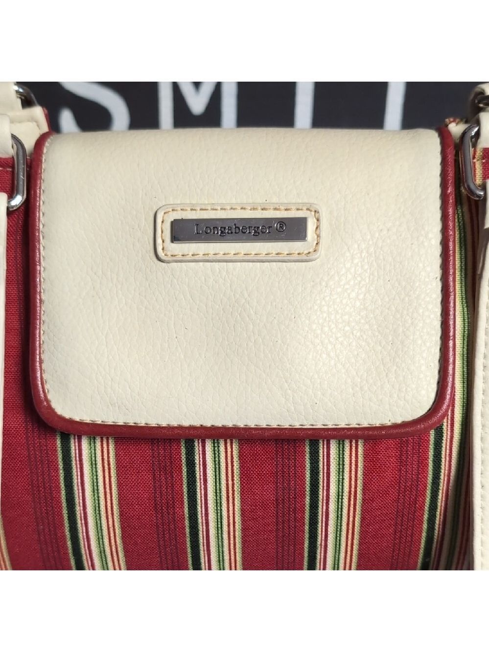 Homestead Holiday Stripe Bag By Longaberger - Picture 7 of 14